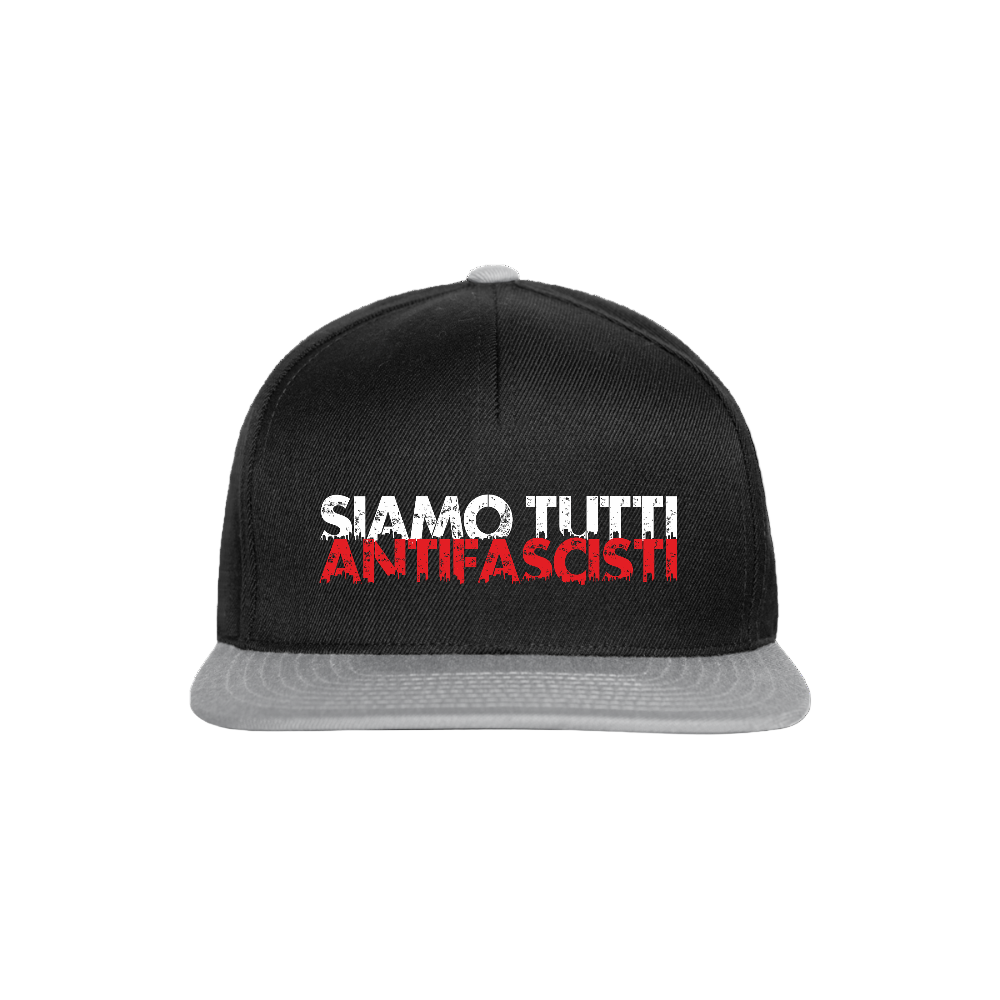 Snapback Cap - Siamo tutti antifacisti - Schwarz/Grau