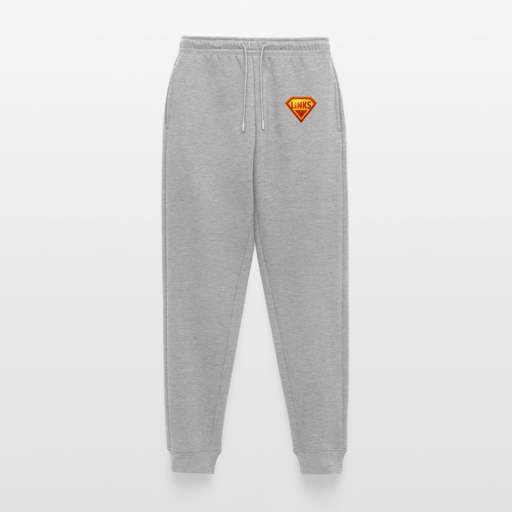 Jogginghose mit Superman-ähnlichem ‚LINKS‘-Logo-Patch auf dem linken Oberschenkel, elastischer Bund & Bündchen“ - Grau meliert