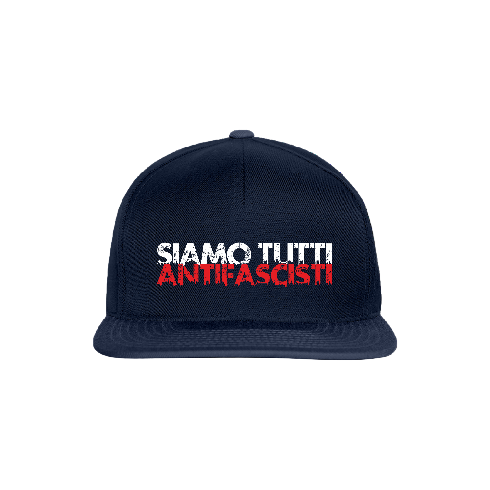 Snapback Cap - Siamo tutti antifacisti - Navy/Navy