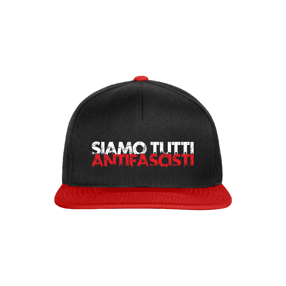 Snapback Cap - Siamo tutti antifacisti - Schwarz/Rot