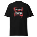 Bin ich zu Antifa bist du zu braun T‑Shirt Vorderansicht schwarz