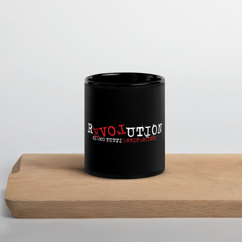 REVOLUTION‑Artwork mit hervorgehobenem LOVE und Schriftzug Siamo tutti antifascisti