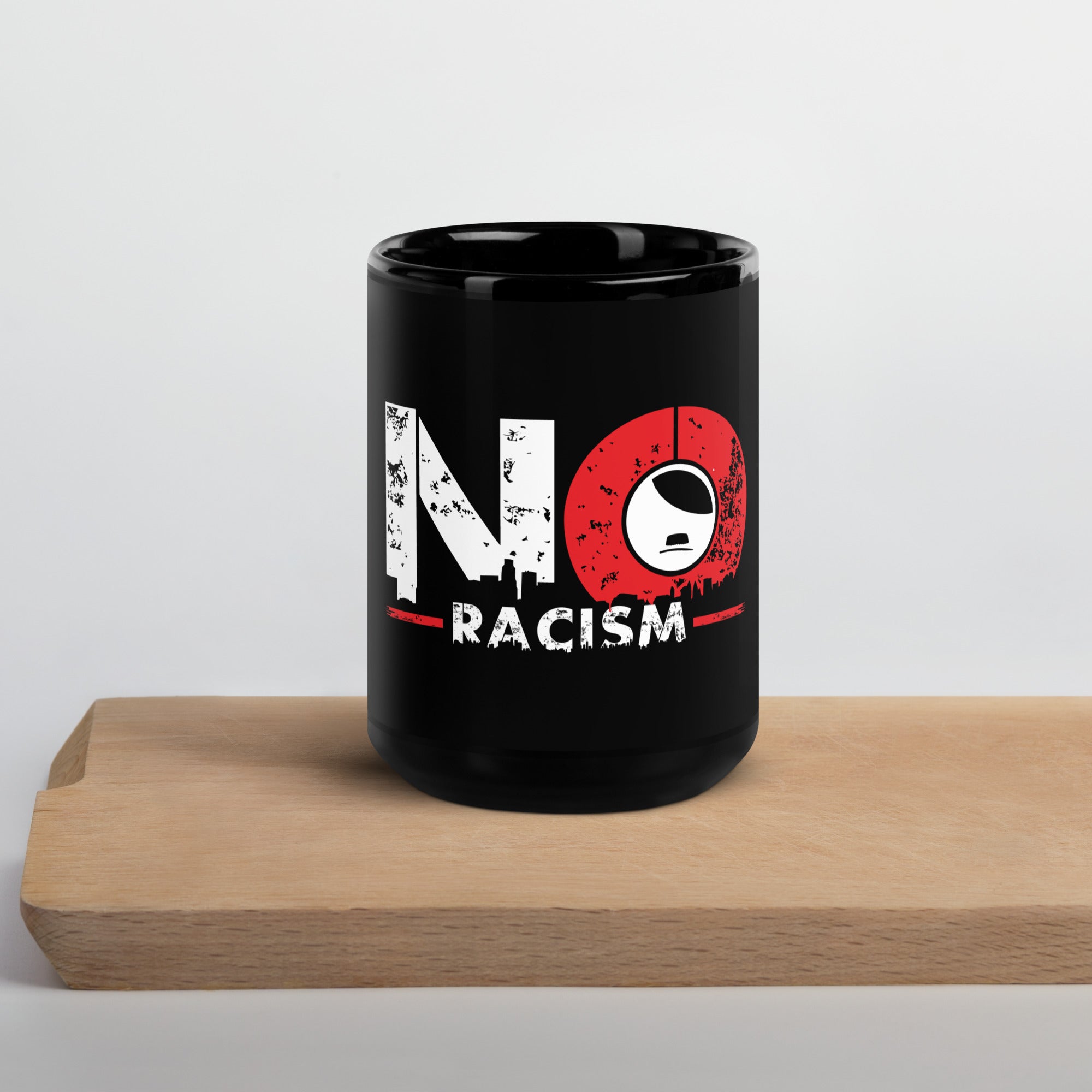 Statement Tasse gegen Rassismus glänzende Glasur BPA frei Geschenkidee