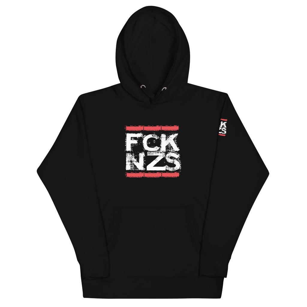 Unisex Hoodie FCK NZS schwarz mit Beuteltasche FCK NZS Shop