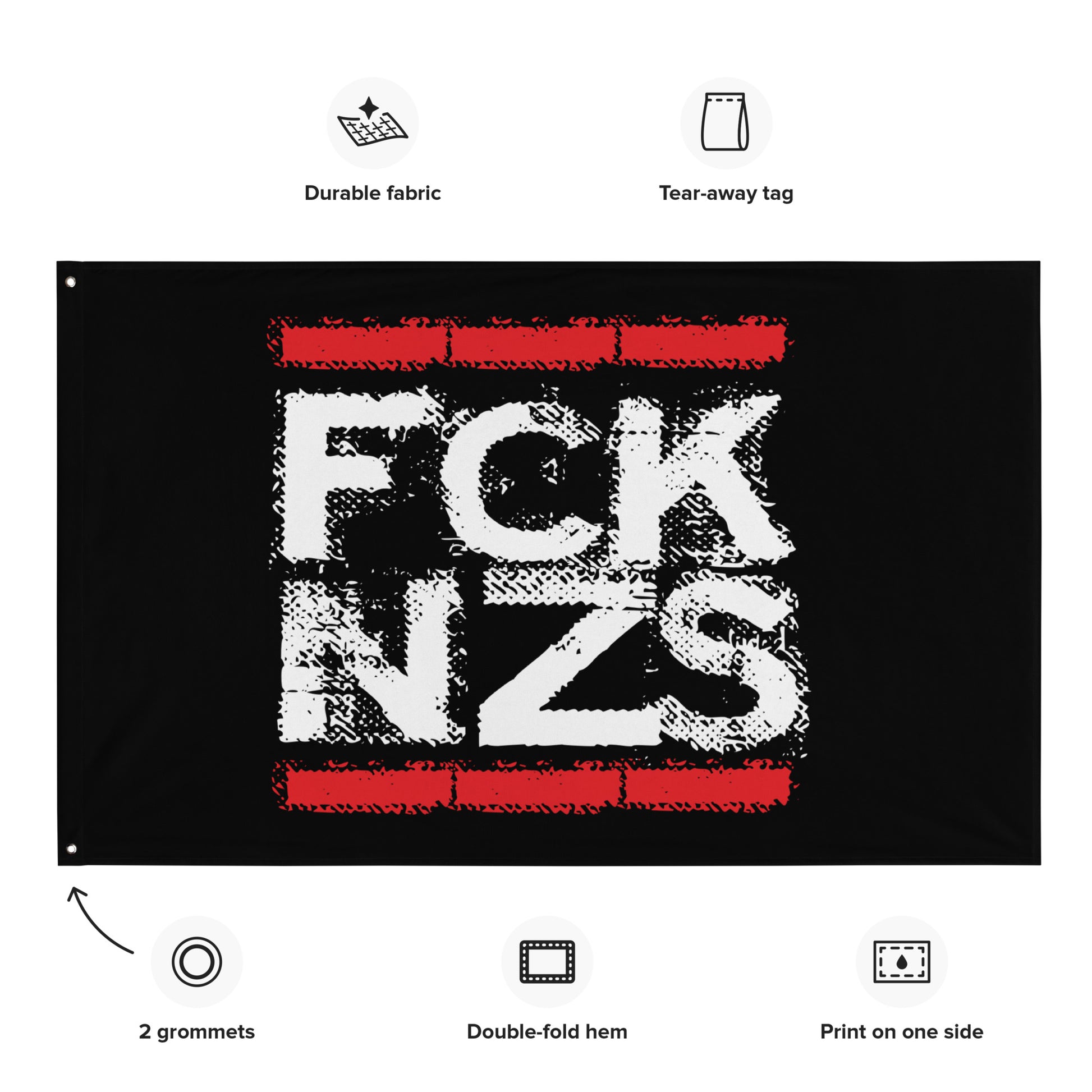 „Antifaschistische Flagge im Retro‑Brick‑Design“

