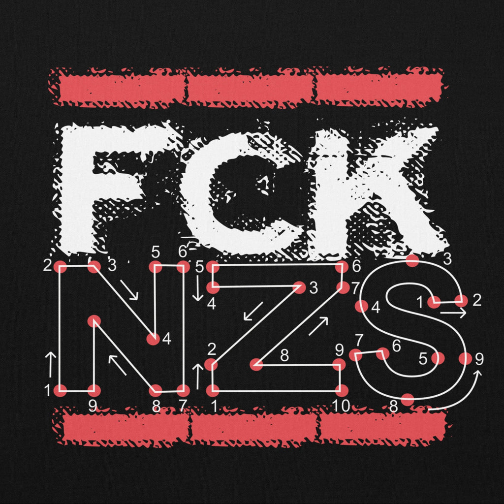 Unisex Zahlenbild Statement Hoodie mit Frontprint Druckansicht
