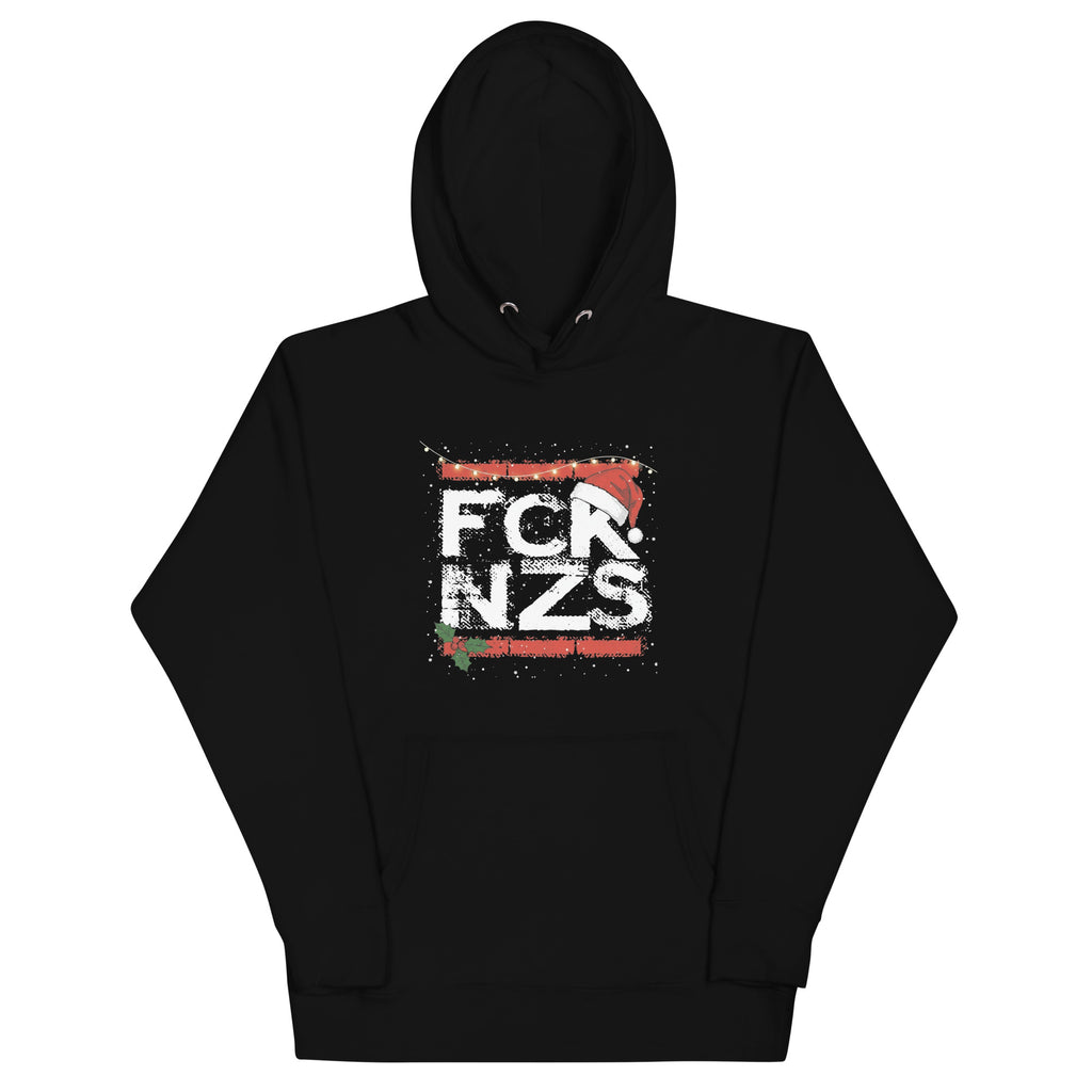 Unisex Hoodie FCK NZS Weihnachtsedition schwarz mit Frontprint 
