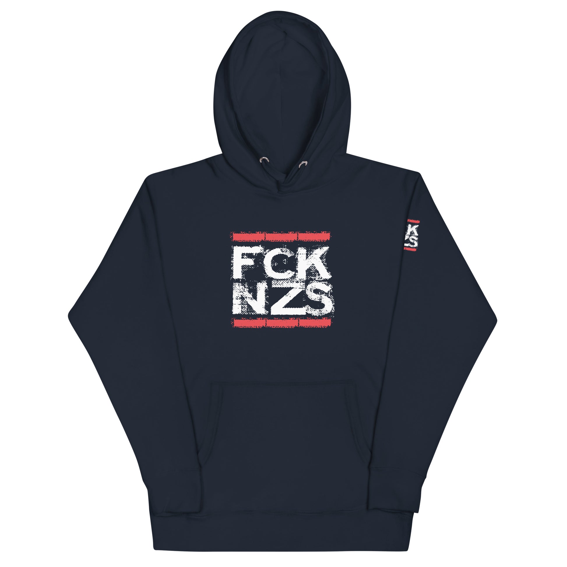 Unisex Hoodie FCK NZS Navy mit Beuteltasche FCK NZS Shop