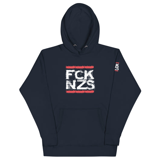 Unisex Hoodie FCK NZS Navy mit Beuteltasche FCK NZS Shop