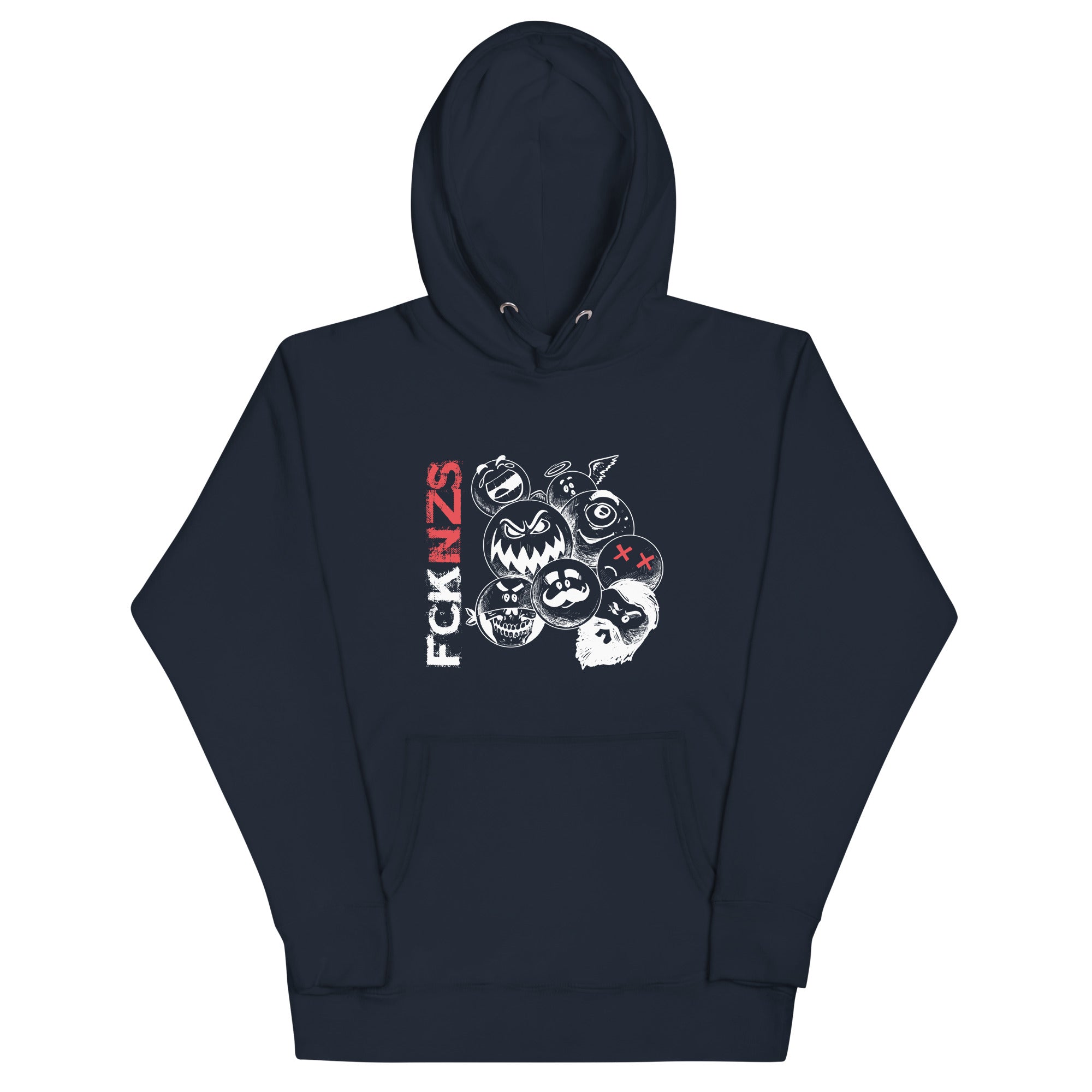 Unisex Hoodie 
Spuk den Faschismus weg navy mit großem Frontmotiv

