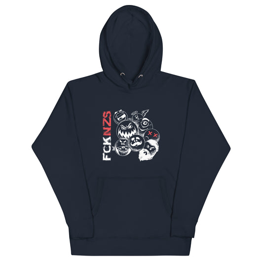 Unisex Hoodie 
Spuk den Faschismus weg navy mit großem Frontmotiv

