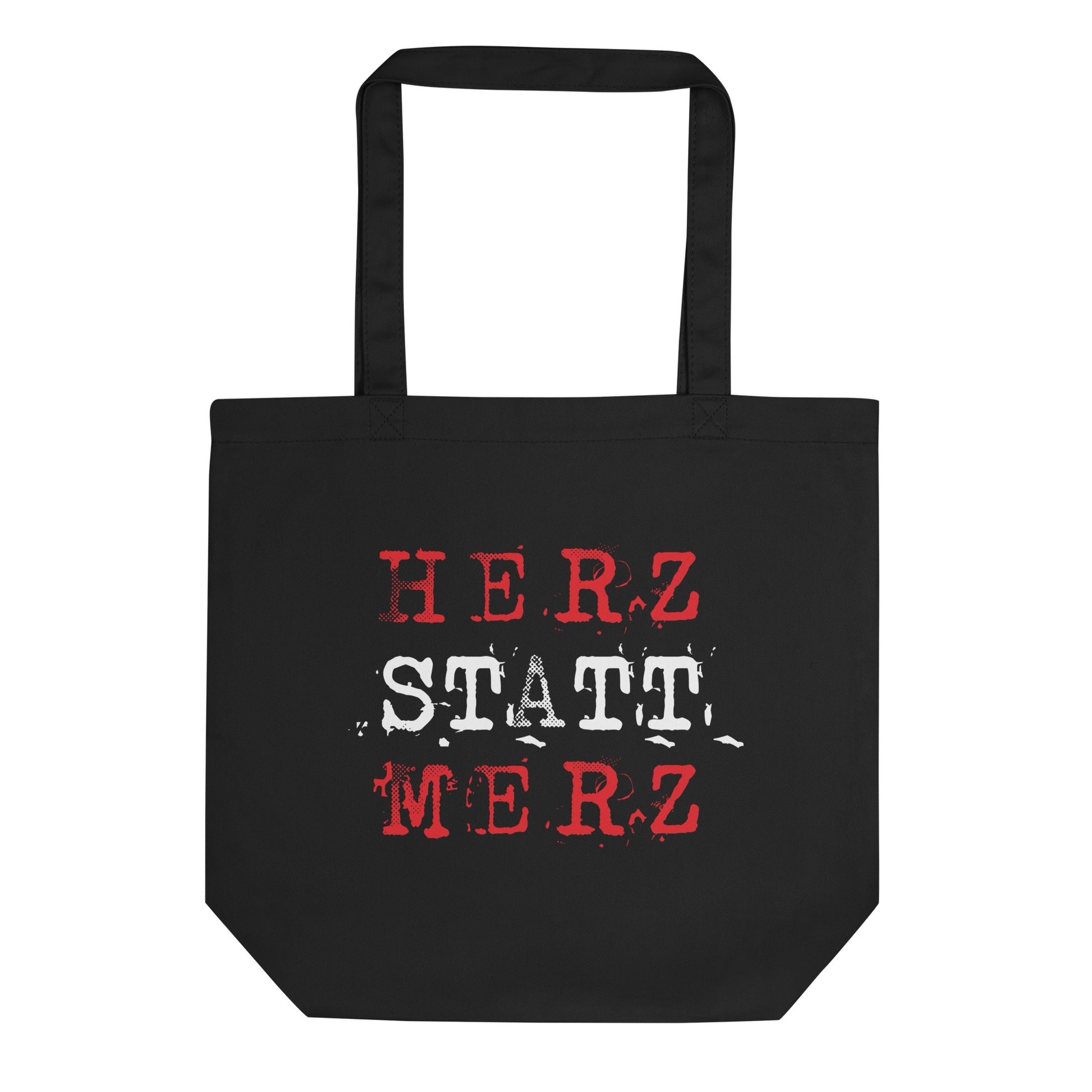 Tasche Herz statt Merz Schwarz – Nachhaltige Statement Tasche