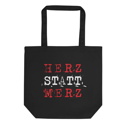 Tasche Herz statt Merz Schwarz – Nachhaltige Statement Tasche