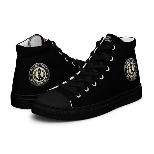 Herren Leinenschuhe „Siamo tutti antifascisti“ – Fackel‑Emblem Statement‑Kollektion

