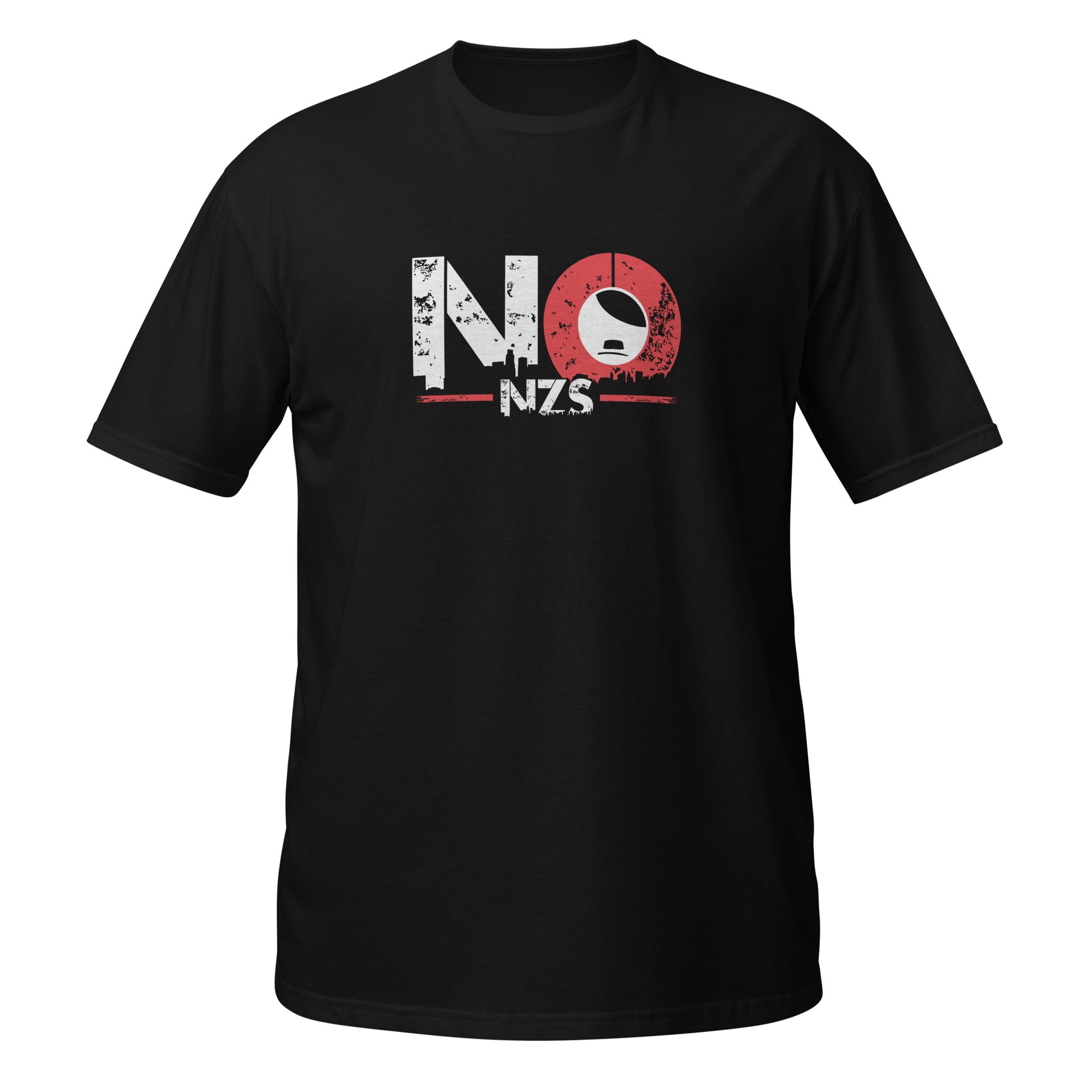 NO NZS Shirt, günstiges Statement Shirt, Budget Friendly Line, politisches T‑Shirt, Aktivismus Kleidung günstig, Unisex Shirt NO NZS, leichte Baumwolle 153g