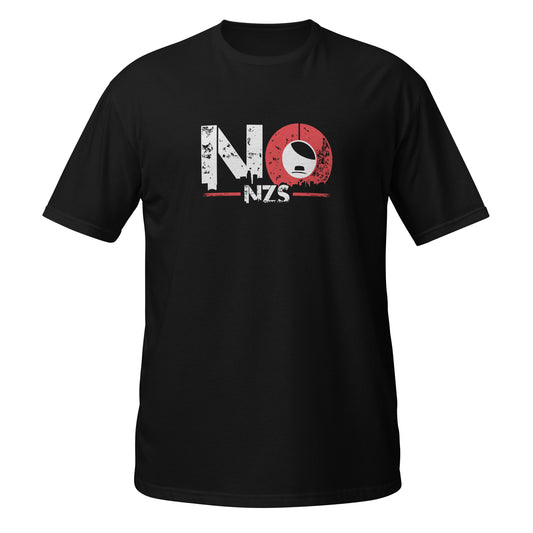 NO NZS Shirt, günstiges Statement Shirt, Budget Friendly Line, politisches T‑Shirt, Aktivismus Kleidung günstig, Unisex Shirt NO NZS, leichte Baumwolle 153g