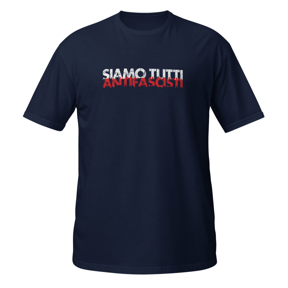 Budget Friendly Line Shirt mit antifaschistischem Statement in Navy