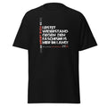 „Schwarzes Unisex‑T‑Shirt mit großem politischen Frontprint ‚Wehrt euch – Leistet Widerstand gegen den Faschismus hier im Land – Wir sind die Brandmauer 2026‘ in Weiß, Rot und Grau.“