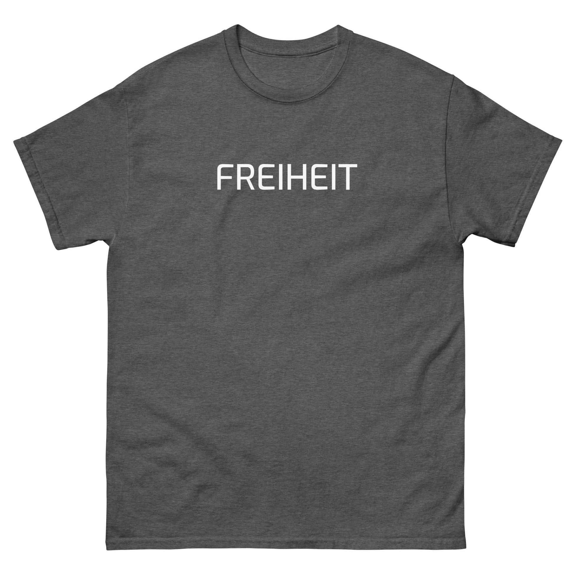 Unisex T‑Shirt Freiheit 161 in Dunkles Heather – Statement Shirt mit Frontprint Freiheit