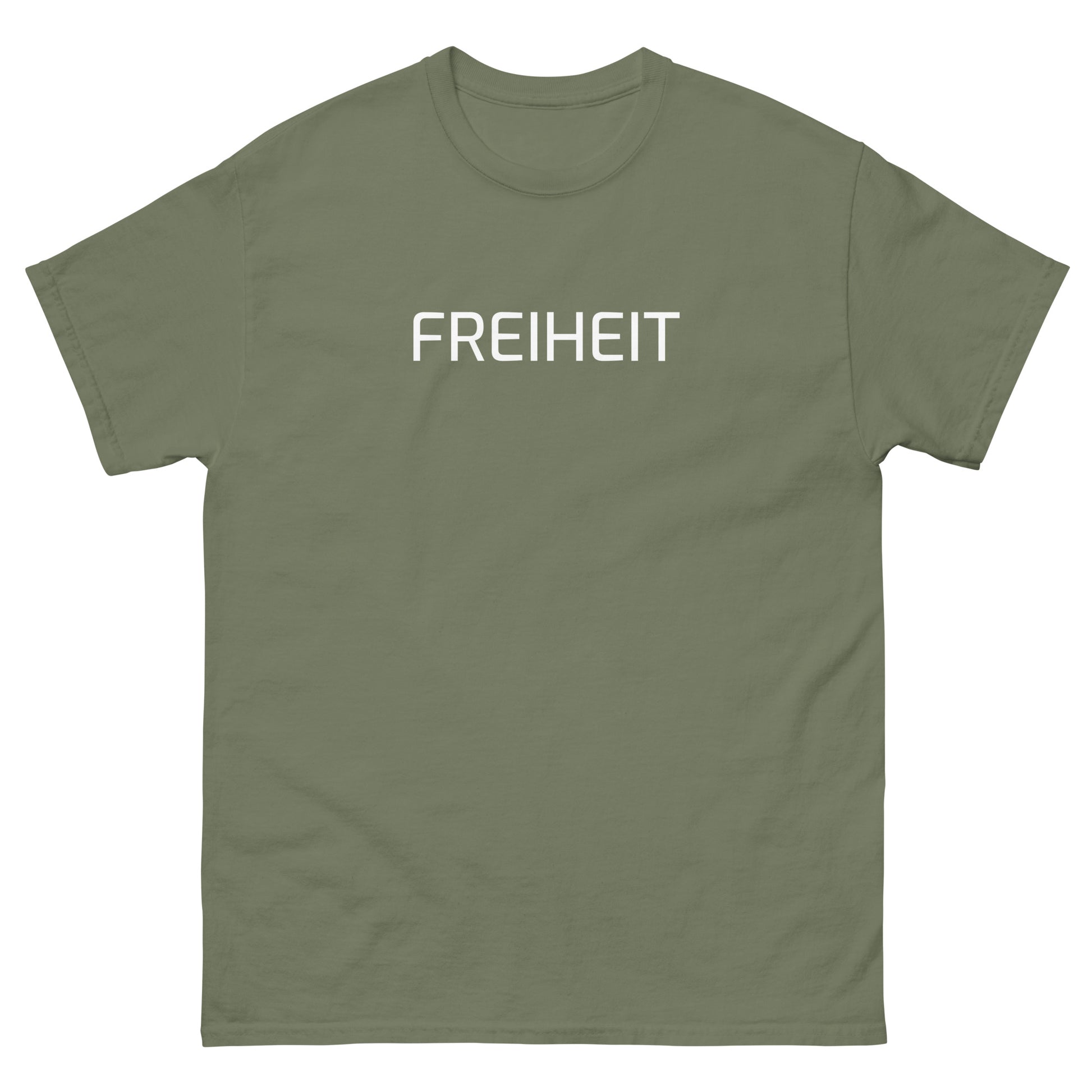  Unisex T‑Shirt Freiheit 161 in Grün – Statement Shirt mit Frontprint Freiheit

