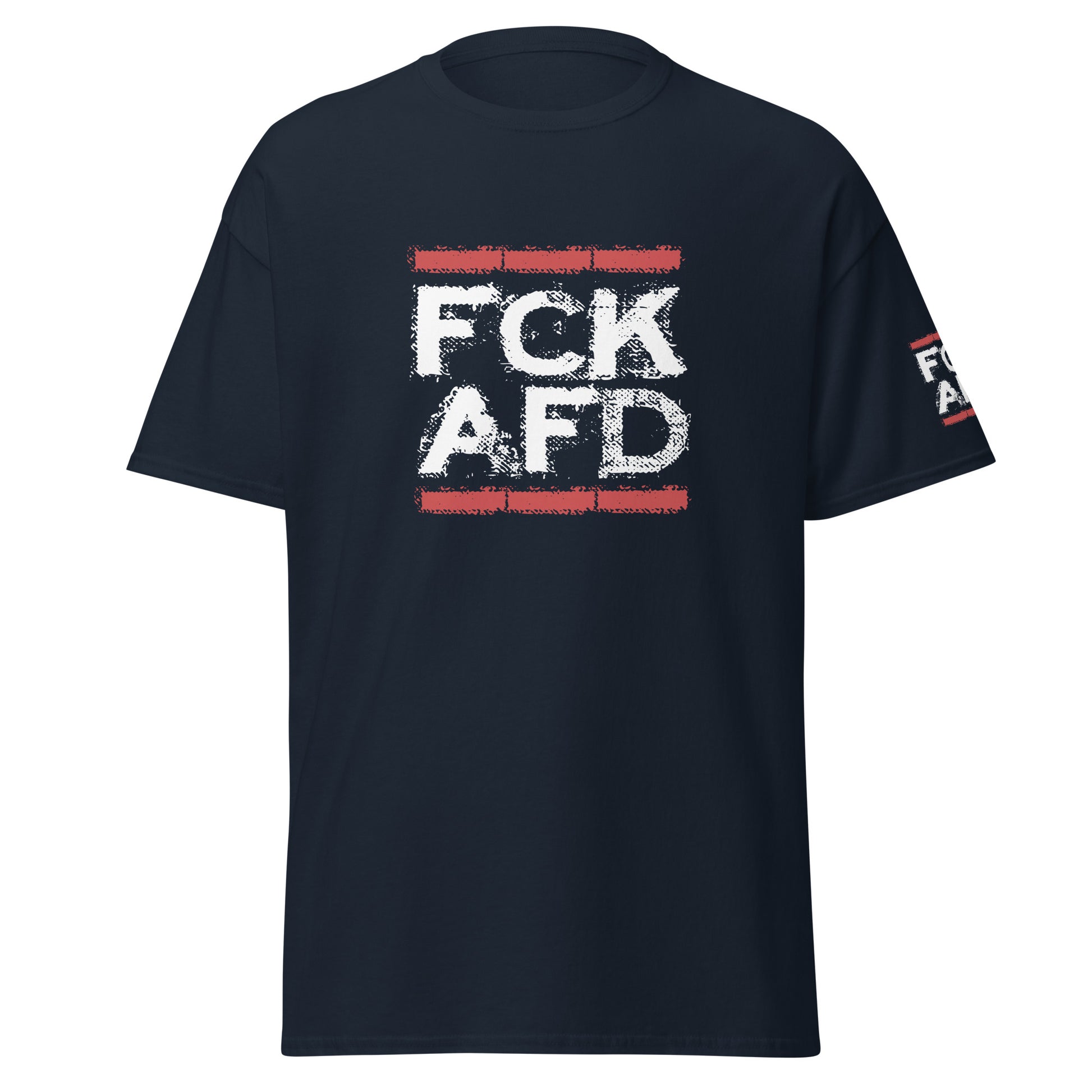 Navy Unisex‑T‑Shirt mit FCK AFD Frontprint