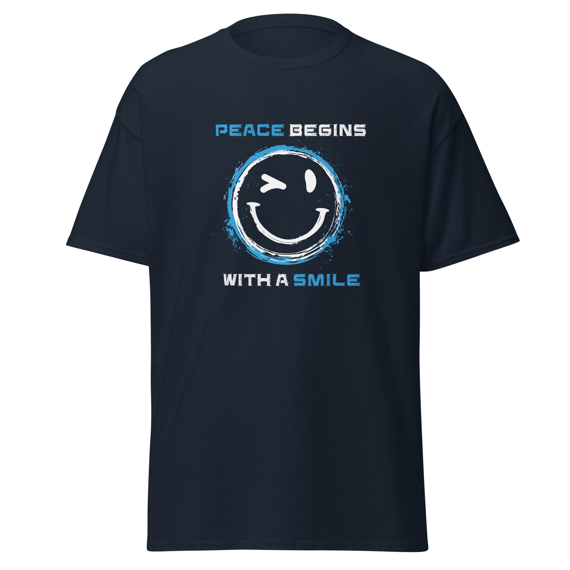 Peace begins with a smile T‑Shirt Größenübersicht S bis 5XL