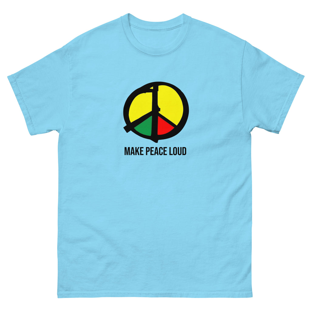 Politisches Unisex T‑Shirt mit kraftvollem Friedensmotiv. Ideal für Demos, Festivals und alle, die Frieden sichtbar machen wollen.