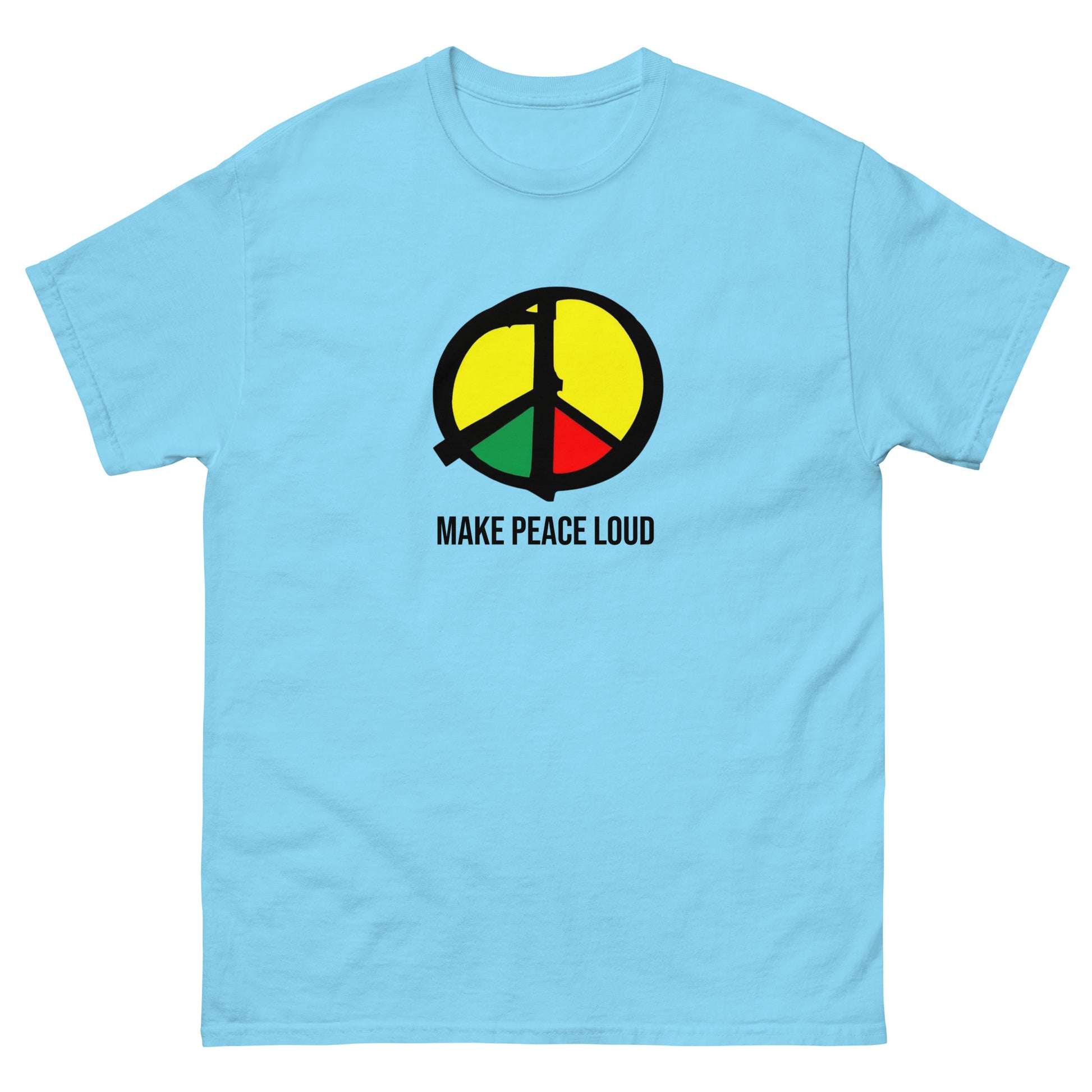 Politisches Unisex T‑Shirt mit kraftvollem Friedensmotiv. Ideal für Demos, Festivals und alle, die Frieden sichtbar machen wollen.