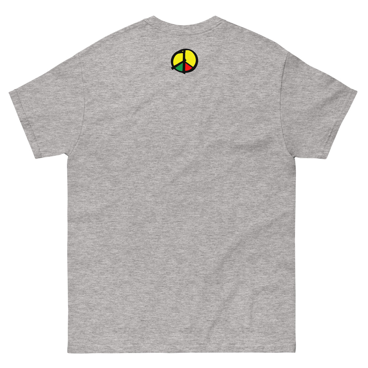 Modernes Statement‑Shirt mit Peace‑Symbol in panafrikanischen Farben. „Make Peace Loud“ – für Menschen, die Haltung zeigen.