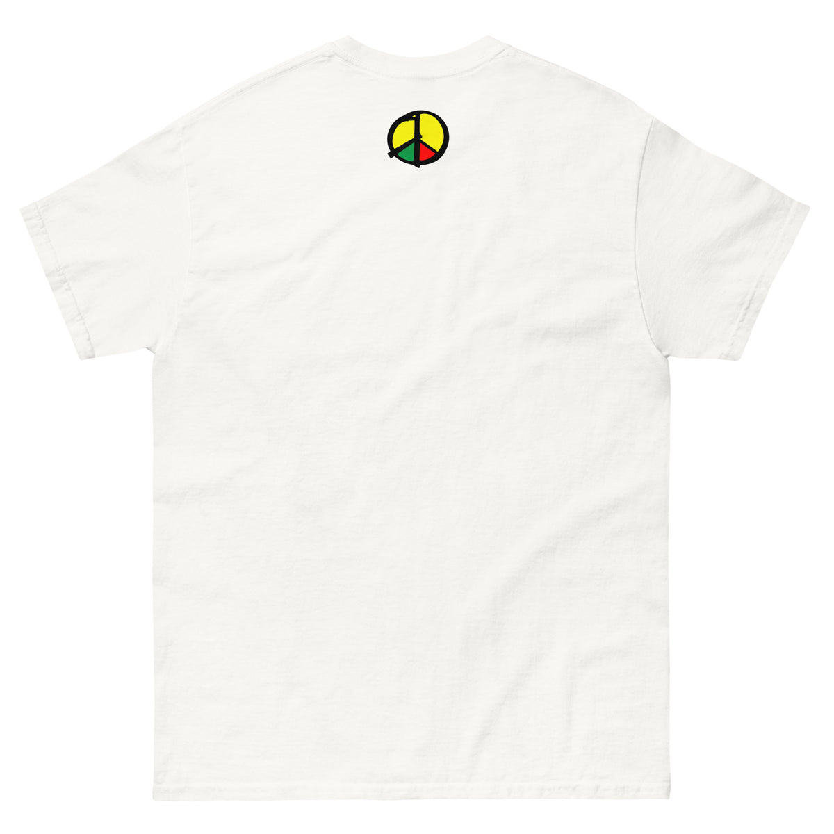 Peace Symbol Shirt – Make Peace Loud | Politisches Unisex T‑Shirt in Weiß
