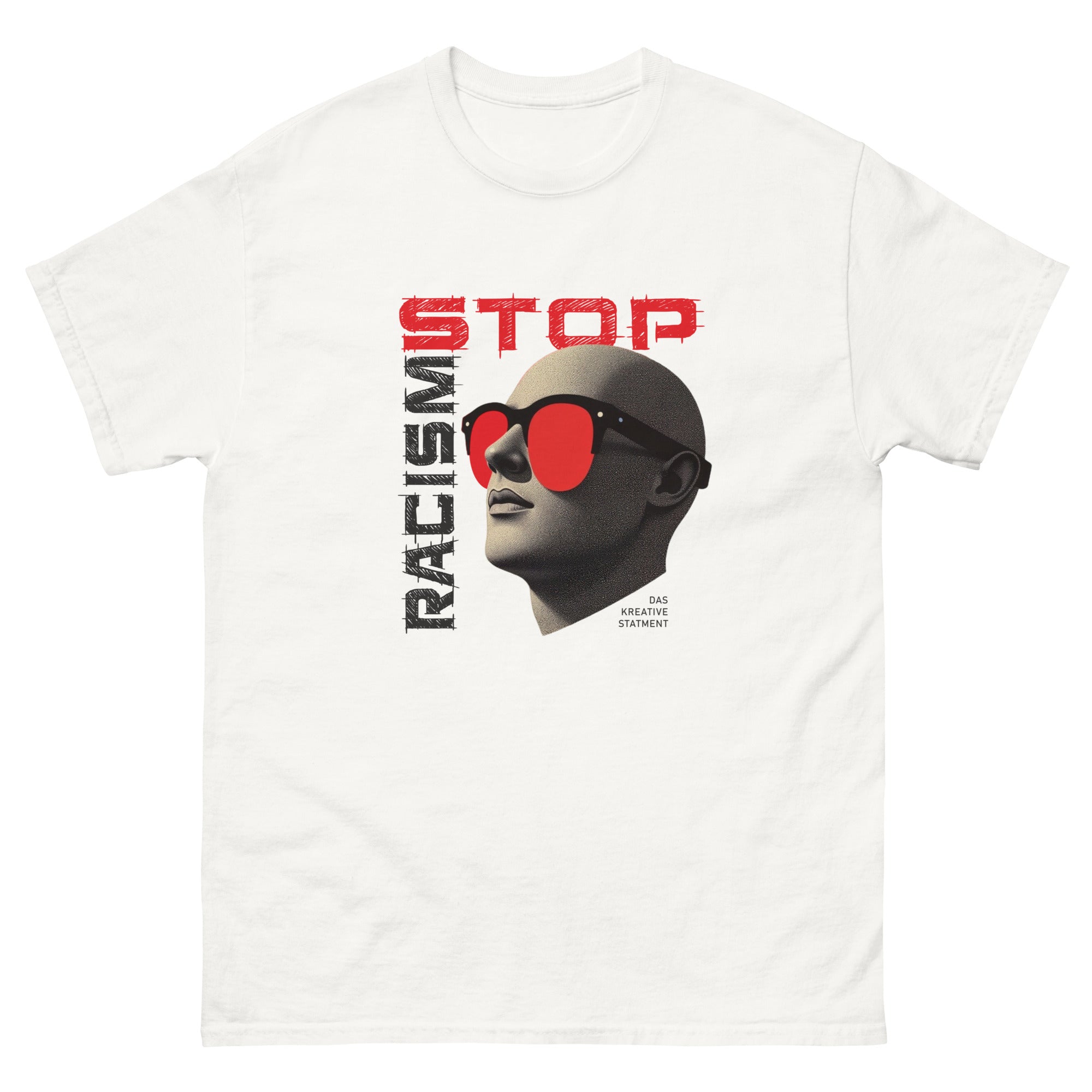 Unisex‑Shirt aus 100 % Baumwolle mit klarem Anti‑Rassismus‑Statement. Komfortabel, langlebig, vielseitig.