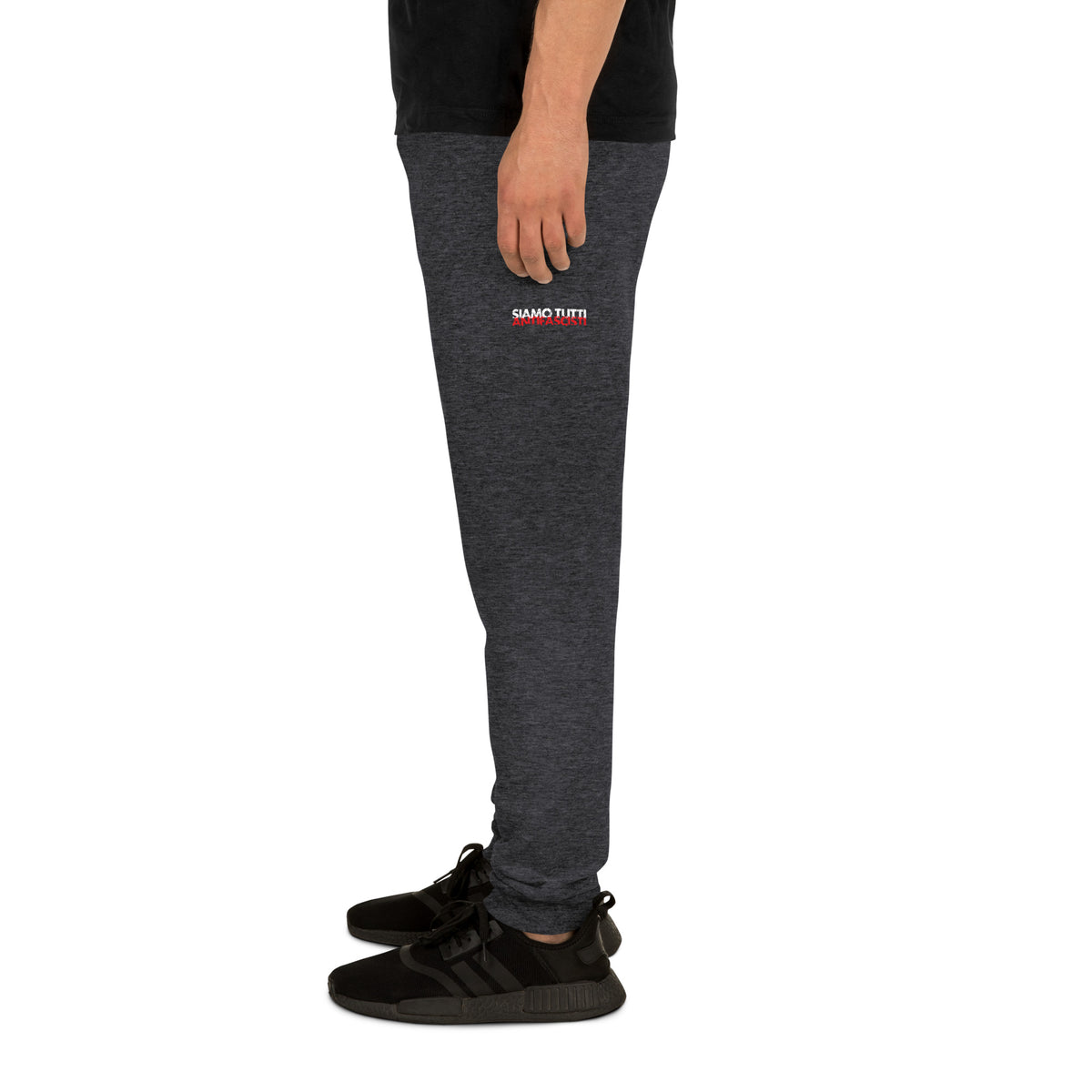 „Unisex‑Jogginghose Siamo tutti antifascisti in Graumit weiß‑rotem Print“

