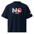 NO NZS Oversized Unisex Bio T Shirt Frontansicht mit großem NO NZS Print Navy