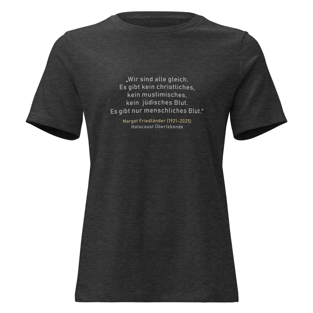 Frontansicht Damen T‑Shirt mit Zitat 

