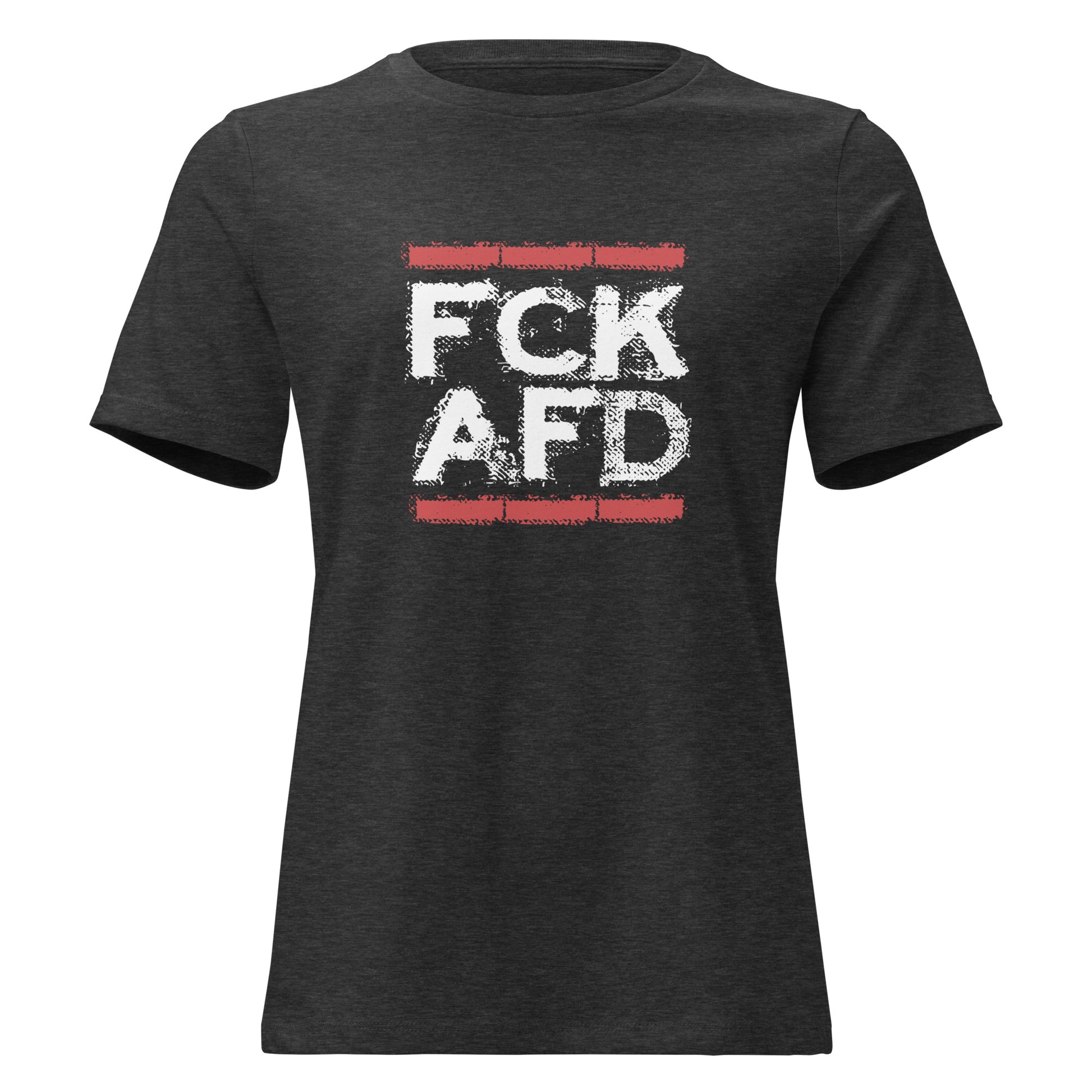 FCK AFD Damen T‑Shirt schwarz Statementin Grau

