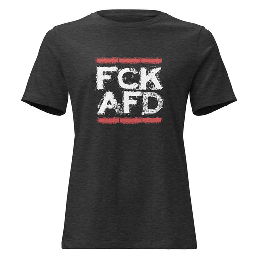 FCK AFD Damen T‑Shirt schwarz Statementin Grau

