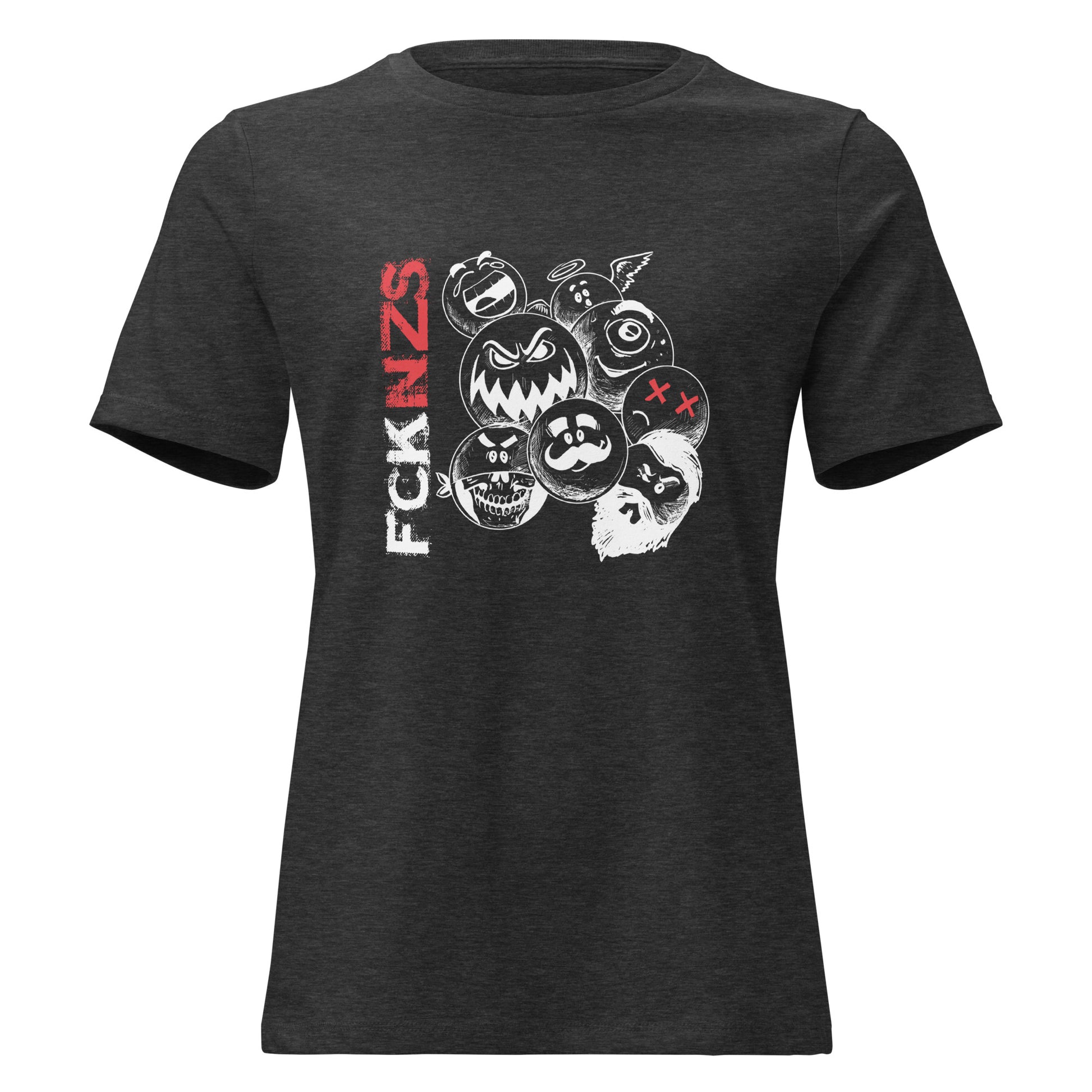 FCK NZS Damen T‑Shirt grau Spuk den Faschismus weg