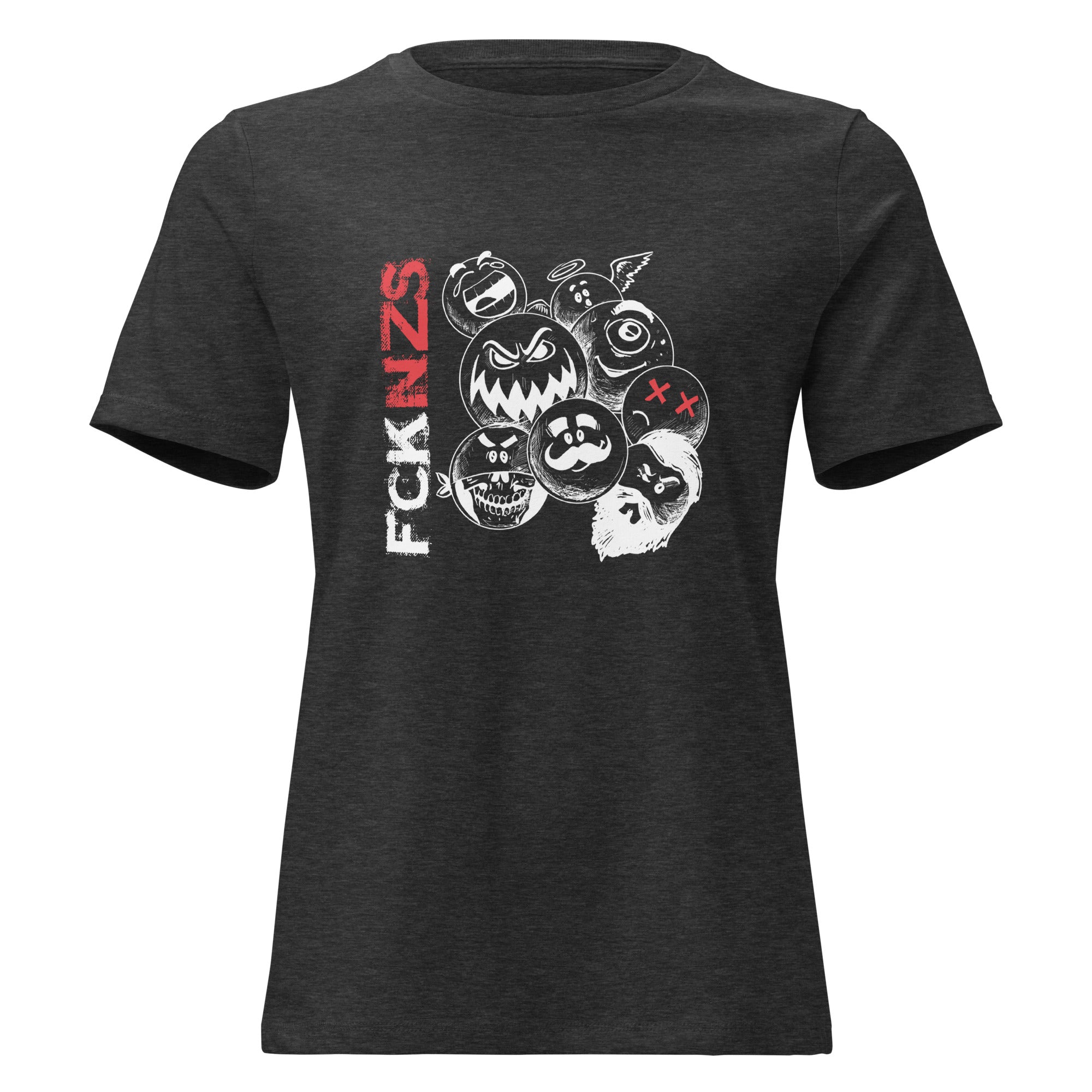 FCK NZS Damen T‑Shirt grau Spuk den Faschismus weg
