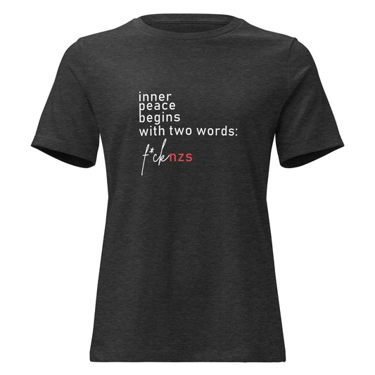 Inner Peace Damen T‑Shirt grau Statement

