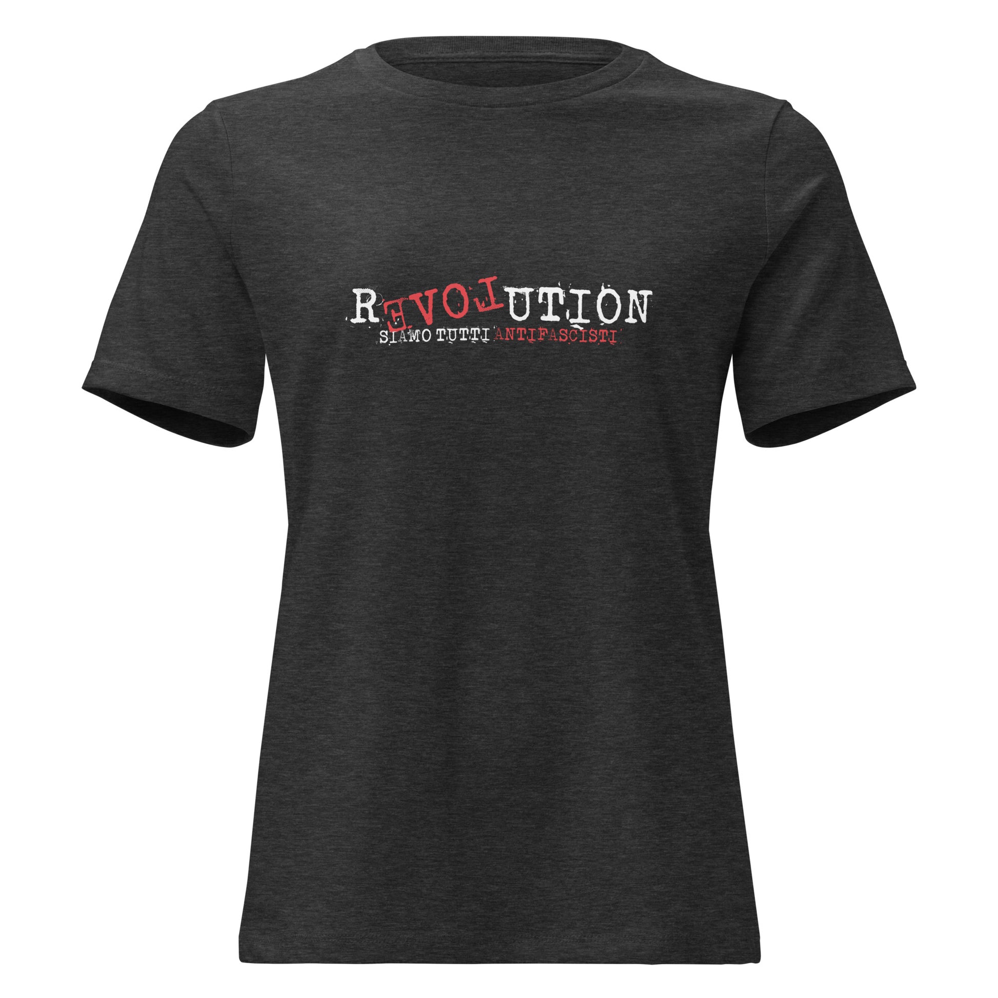 Damen Baumwollshirt mit typografischem Revolution‑Design