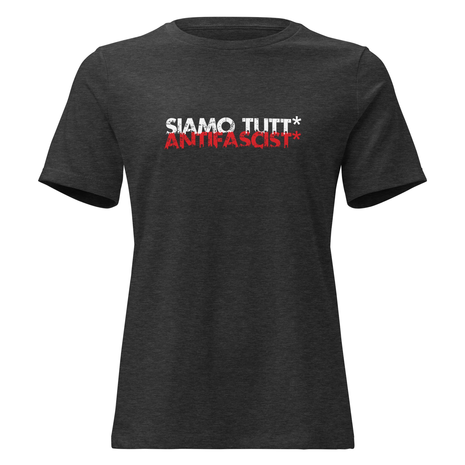 Genderneutrales antifaschistisches Statement‑Shirt in Grau