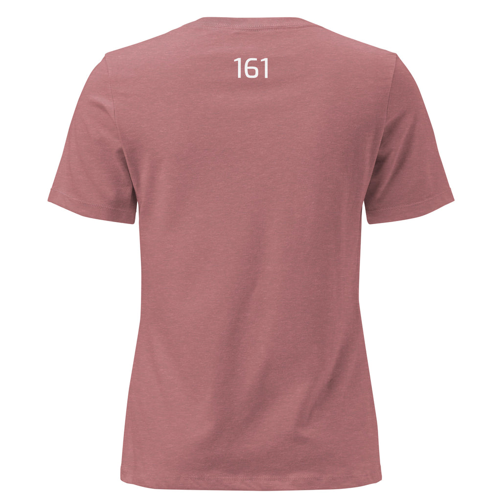 Damen T‑Shirt Freiheit 161 in Heather Mauve – Lockeres Statement Shirt mit Freiheit Frontprint

