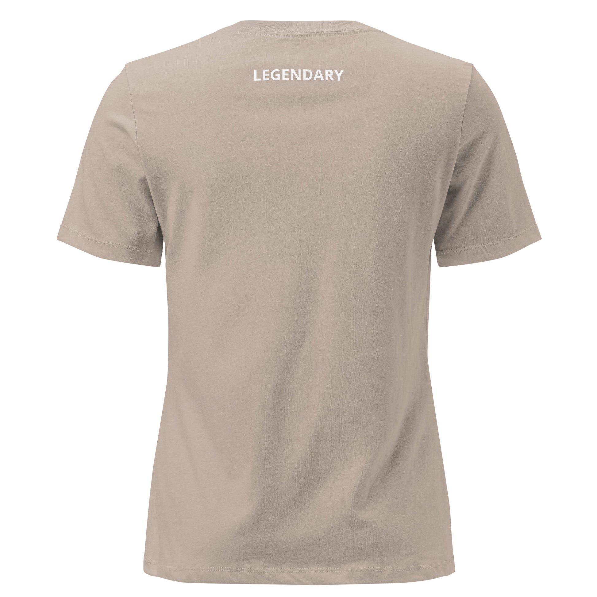 Zitat Angela Merkel Damen‑T‑Shirt mit weißem Aufdruck ‚Sie kennen mich.‘ Zitat Angela Merkel im minimalistischen Signature‑Stil. Rücken.