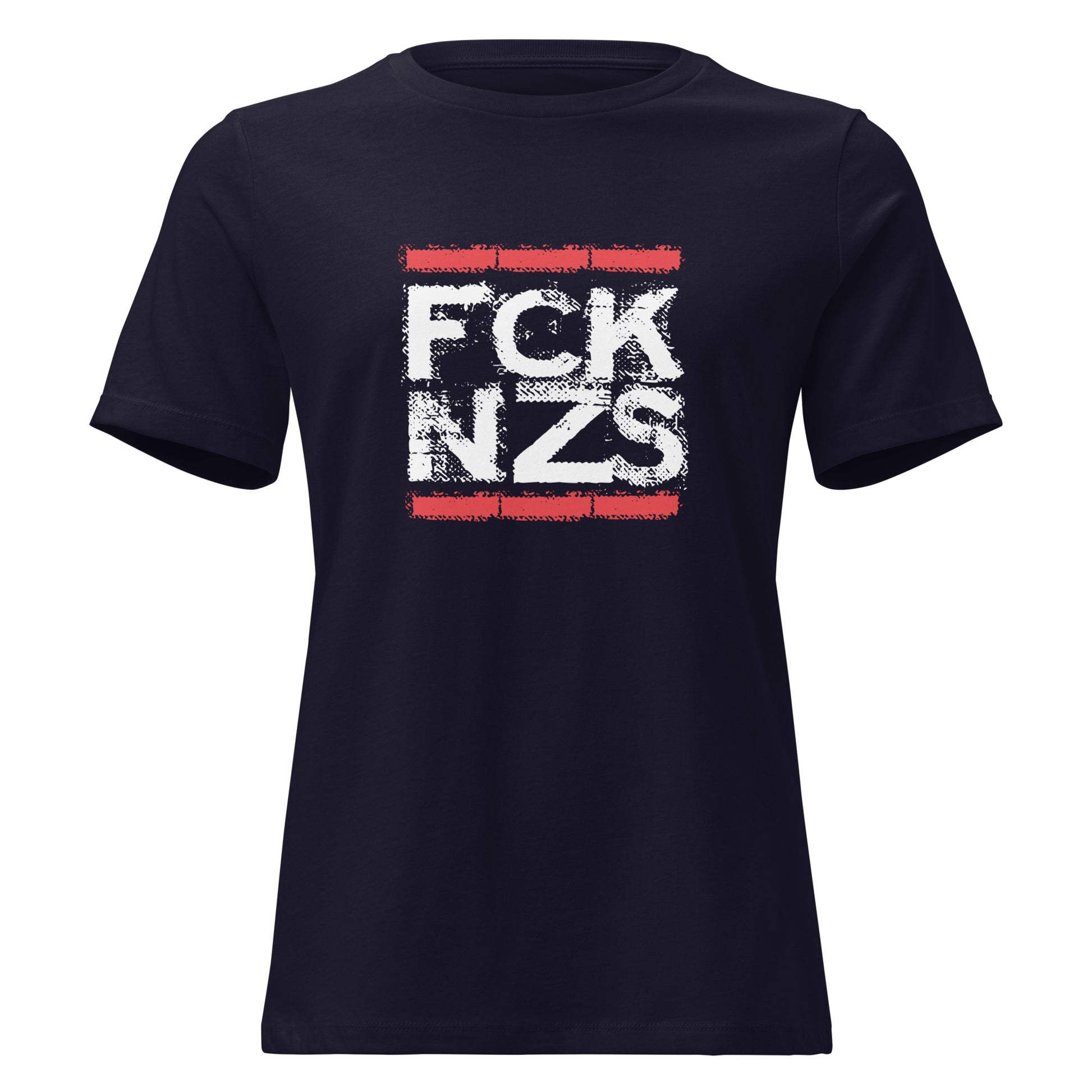 FCK NZS T‑Shirt für Frauen mit rotem Retro‑Print

