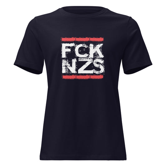 FCK NZS T‑Shirt für Frauen mit rotem Retro‑Print

