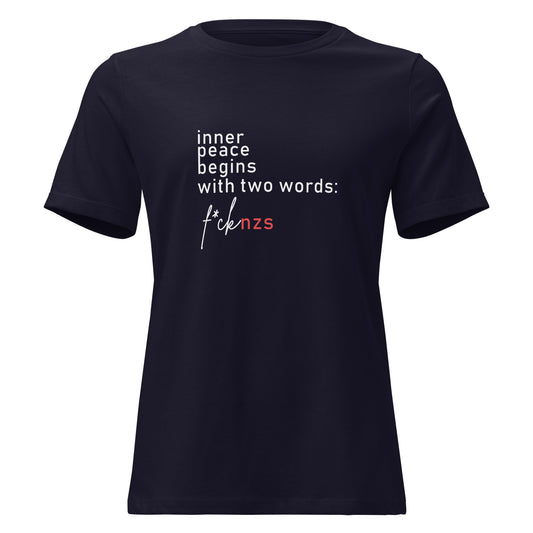 Inner Peace Damen T‑Shirt navy Statement

