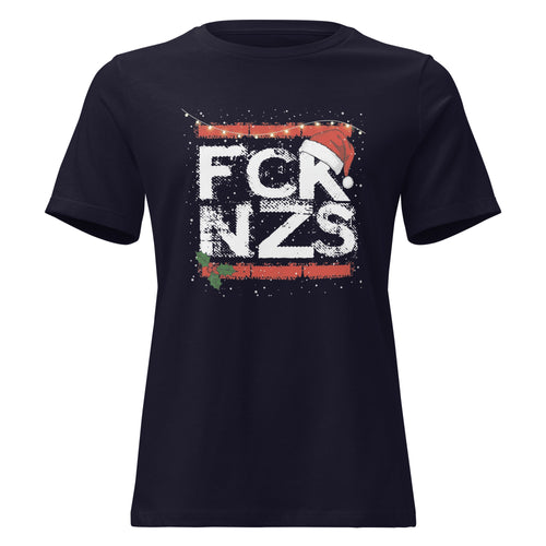 FCK NZS Damen T‑Shirt navy Weihnachtsedition

